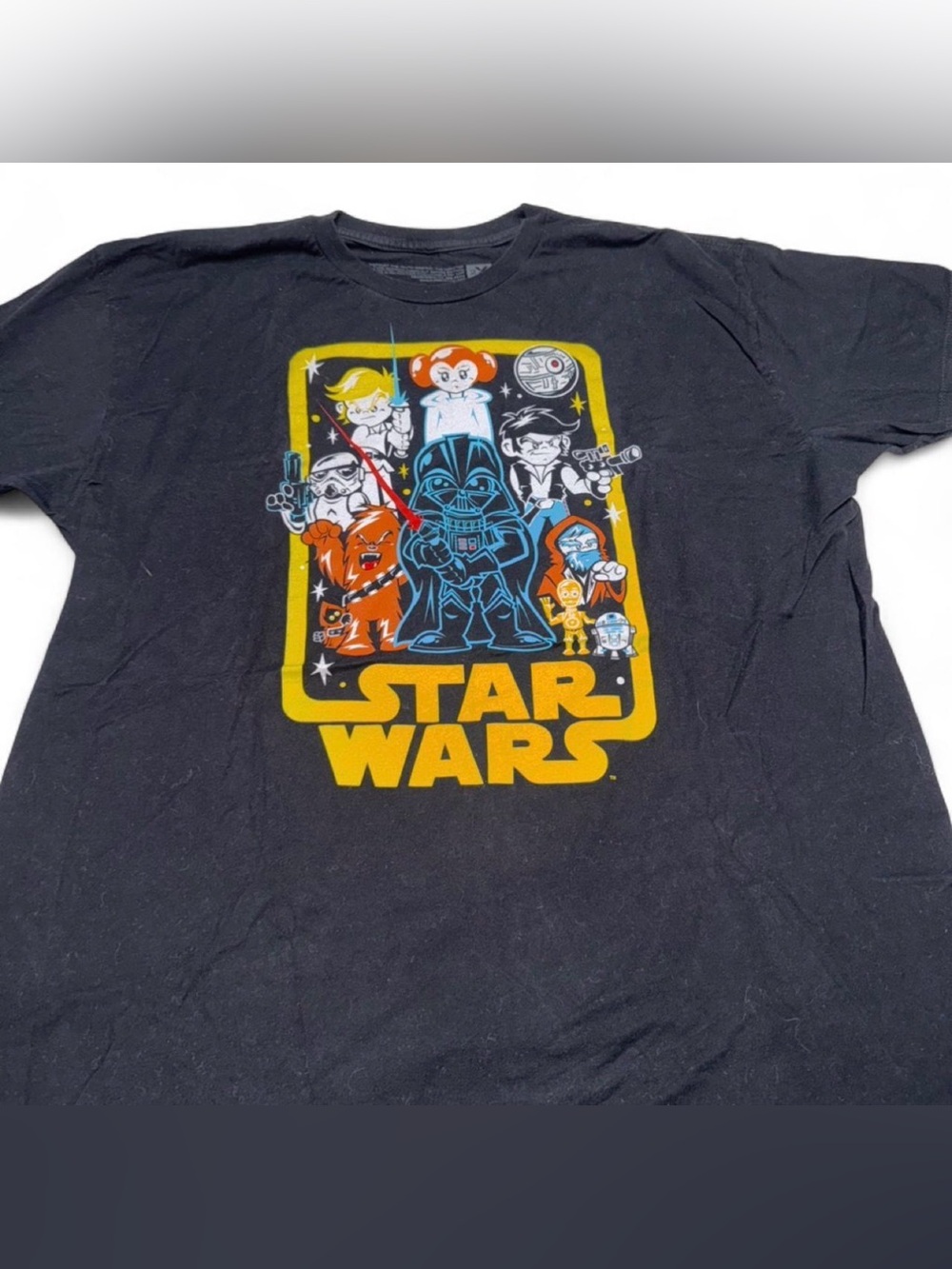Star Wars Kids Short Sleeve Tee - Black with Yellow Logo